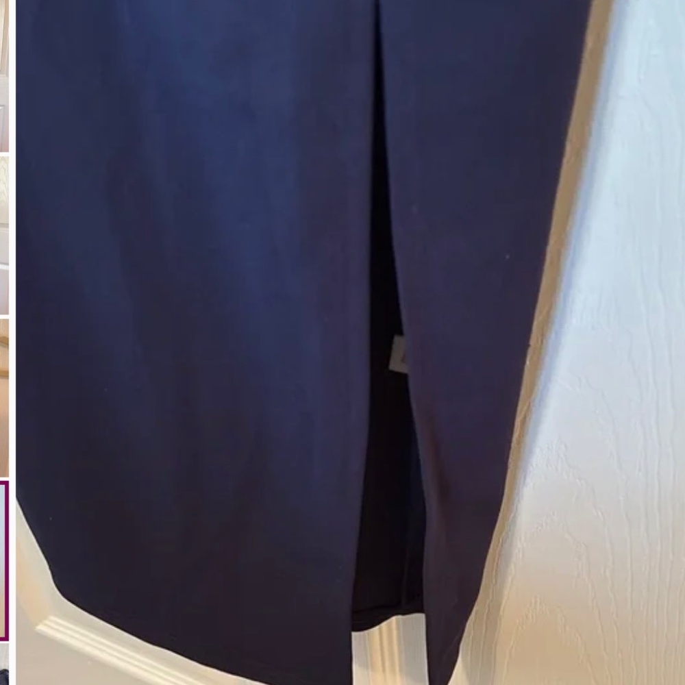 Elegant navy one shoulder midi dress size small - Picture 2 of 7
